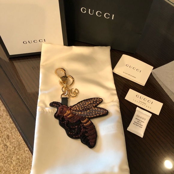 Gucci Accessories - Gucci Embroidered Bee Keychain NWT